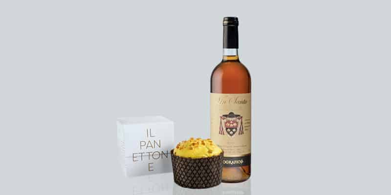 Panettone al limoncello di Antonino cannavacciuolo abbinato al vin santo geografico di Tenute piccini