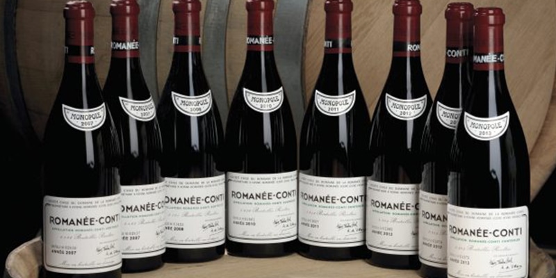 bottiglie di romance conto, vino rosso francese